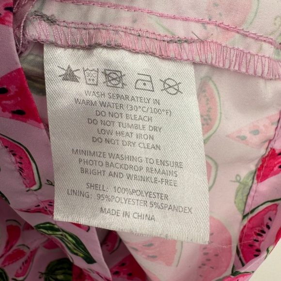 Happy Hour Swim Trunks Men Small Pink Watermelon Mesh Lined Shorts Elastic Waist - Picture 7 of 10